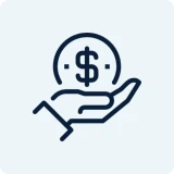 Dollar sign on a palm
